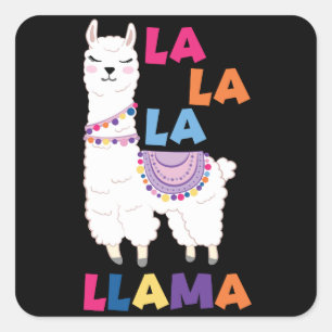 La La La Llama - Funny Singing Llama Square Sticker