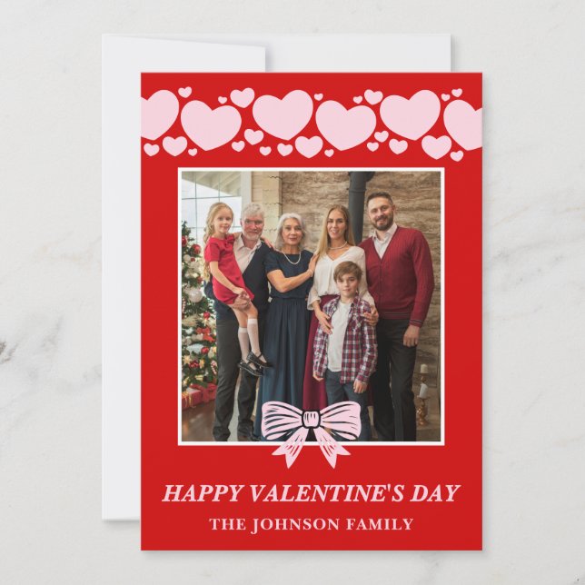 La La Love Family Valentine’s Day Photo Card (Front)