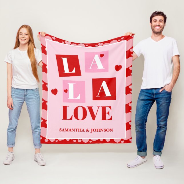 La La Love Valentine’s Day Fleece Blanket (In Situ)