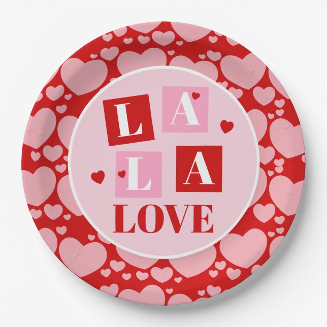 La La Love Valentine’s Day Paper Plate