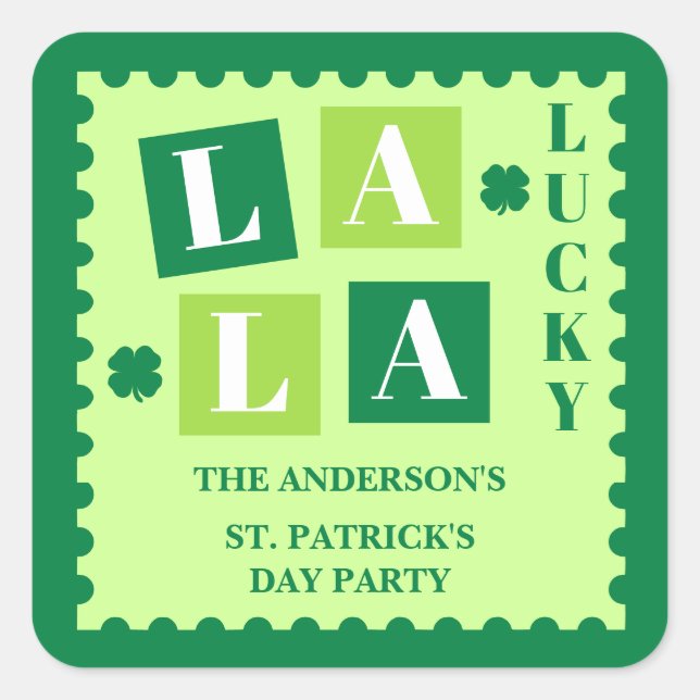 La La Lucky St. Patrick’s Day Custom Sticker (Front)