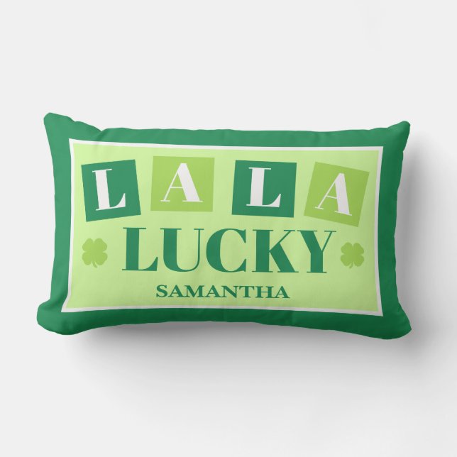 La La Lucky St. Patrick’s Day Lumbar Cushion (Front)