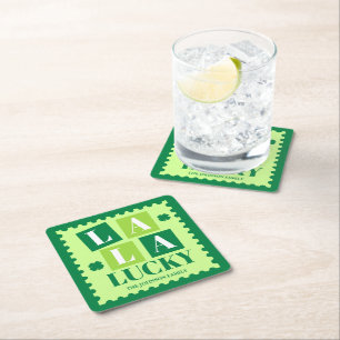 La La Lucky St. Patrick’s Day Square Paper Coaster