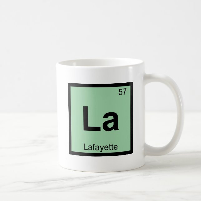 La - Lafayette Indiana Chemistry Periodic Table Coffee Mug (Right)