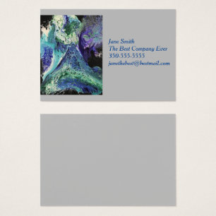 La Laguna #1 painting in blue, teal  Business Card