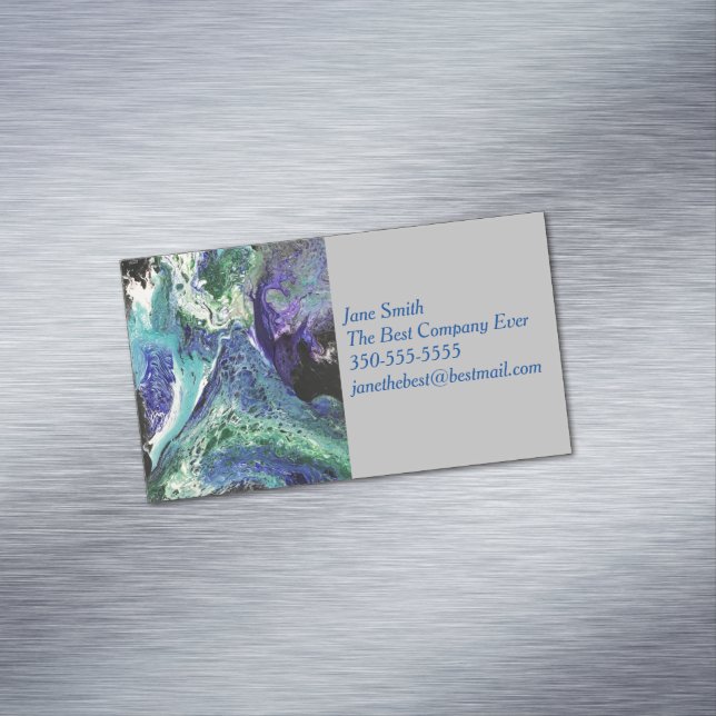 La Laguna #1 painting in blue, teal  Business Card (In Situ)