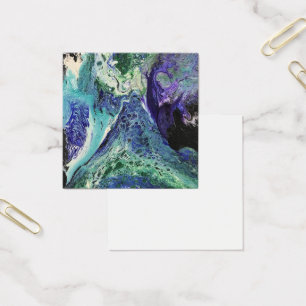 La Laguna #1 painting in blue, teal, profile card