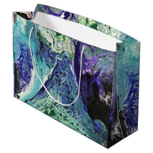 La Laguna #1 painting in blue, teal, white  Large Gift Bag