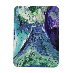 La Laguna #1 painting in blue, teal, white Magnet