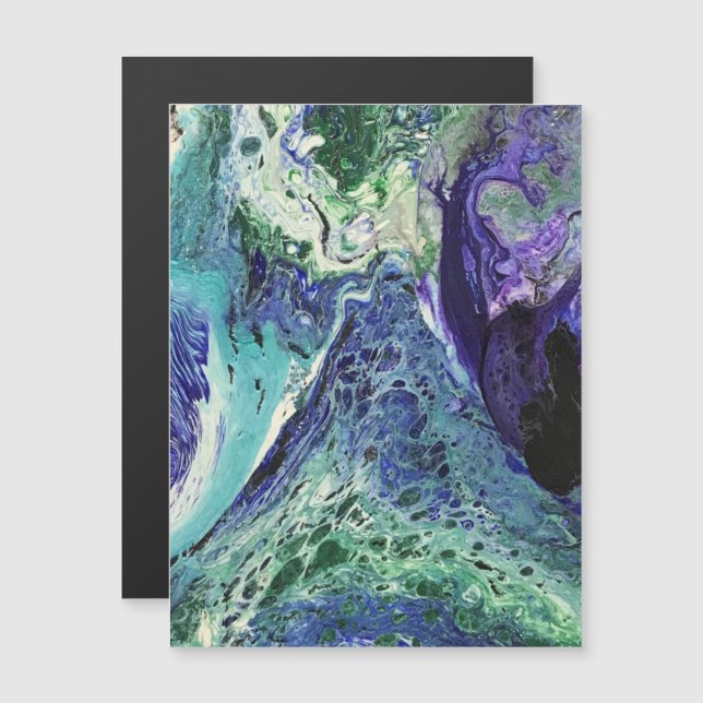 La Laguna #1 painting in blue, teal, white  Magnet (Front/Back)