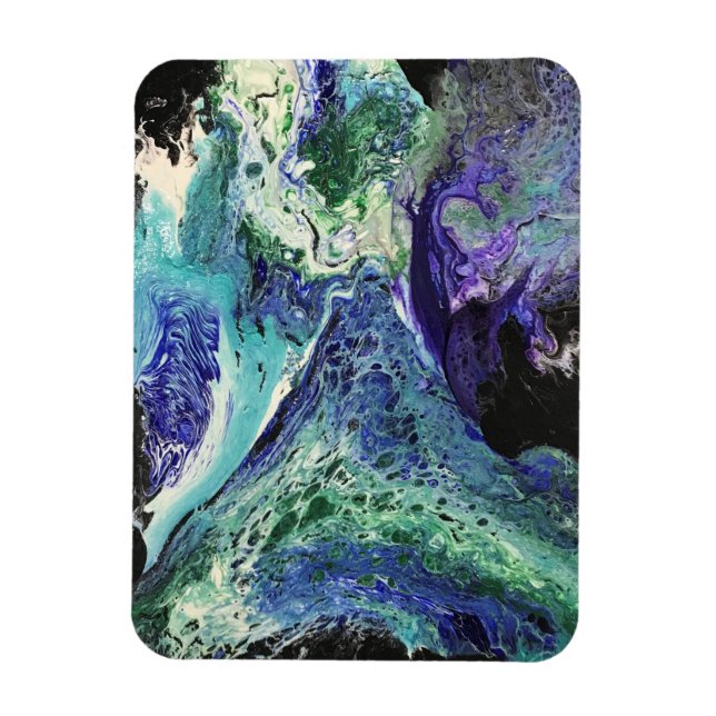 La Laguna #1 painting in blue, teal, white  Magnet (Vertical)