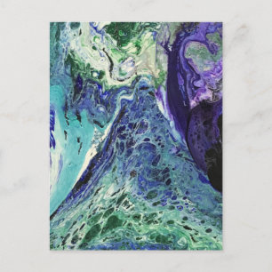 La Laguna #1 painting in blue, teal, white  Postcard