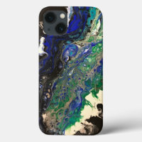 La Laguna painting black blue teal white 