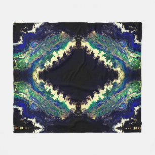 La Laguna painting black blue teal white Fleece Blanket