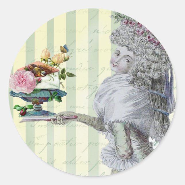 La Lettre D’amour Classic Round Sticker (Front)