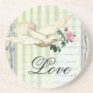 La Lettre D’amour Dove Coaster