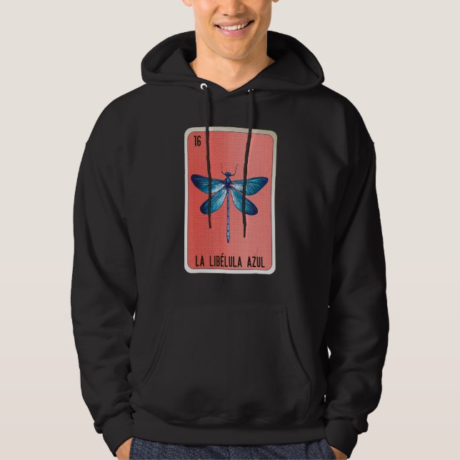 La Libelula Azul Mexican Slang Lottery Bingo Cards Hoodie (Front)