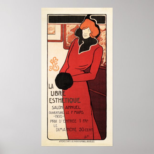 LA LIBRE ESTHETIQUE Belgian Beauty Exposition 1900 Poster (Front)
