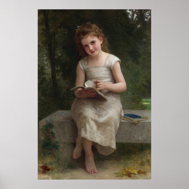 La Liseuse by William-Adolphe Bouguereau Poster (Front)