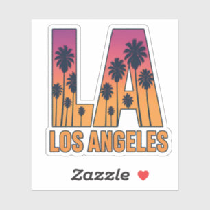 LA Los Angeles Palm Trees Sunset Retro Design