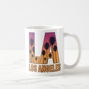 LA Los Angeles Palm Trees Sunset Retro Design Coffee Mug