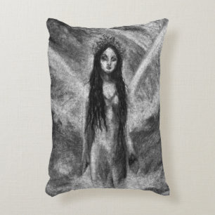 La Luna Dark Angel Fairy Woman Goth Fantasy Art Decorative Cushion