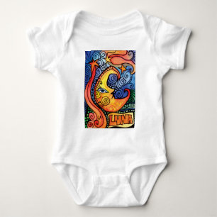 La Luna / Moon Whimsical, Artistic Design Baby Bodysuit