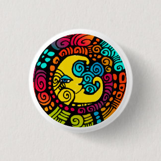 La Luna / Moon whimsical mylar 1 1/4 sized button