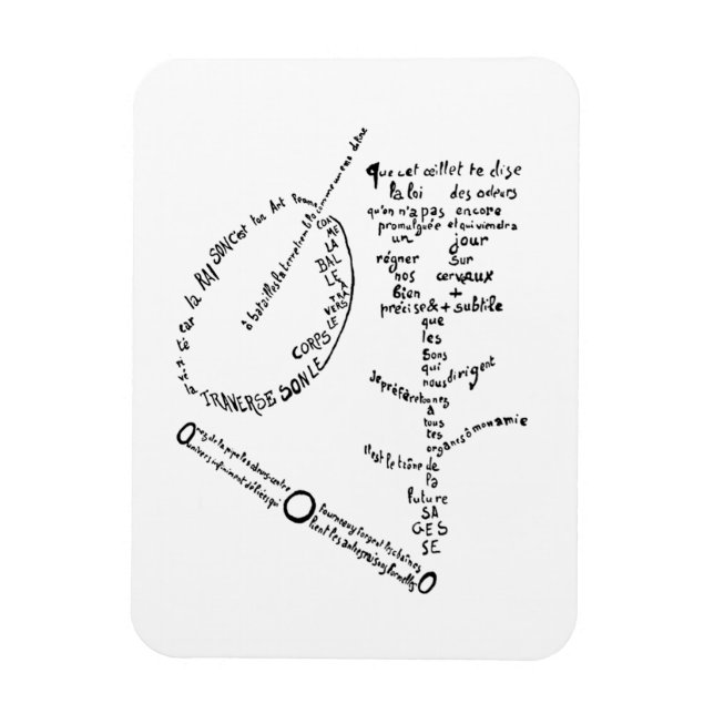 La Mandoline, l’œillet et le bambou, Apollinaire  Magnet (Vertical)