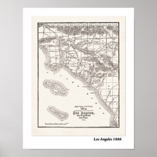 LA Map from 1886 Poster