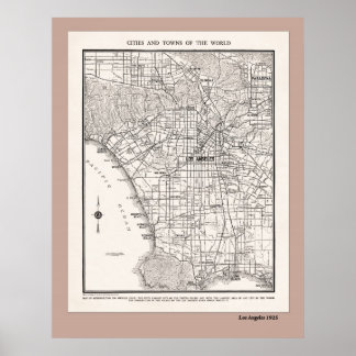 LA Map from 1925 Poster