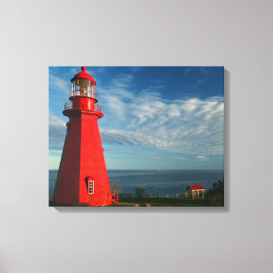 La Martre Lighthouse Matane On The Gaspe Canvas Print
