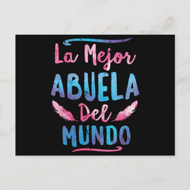 La Mejor Abuela Del Mundo Grandma Mothers Day Postcard (Front)