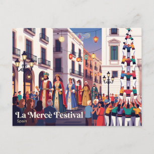 La Mercè Festival Barcelona Spain Postcard