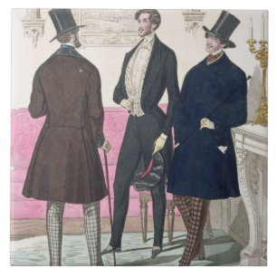 La Mode: Advertisement for 19th Century Men's Fash Ceramic Tile