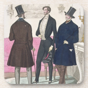 La Mode: Advertisement for 19th Century Men's Fash Coaster