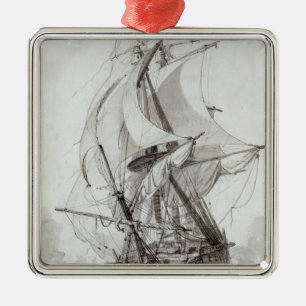 La Montagne, c.1794 (w/c pen & ink) Metal Ornament