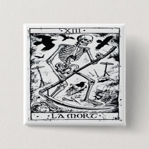 La Mort Tarot Card 15 Cm Square Badge