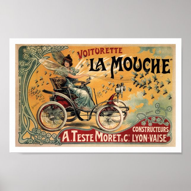 La Mouche, Automobile, Advertising, Art Nouveau Poster (Front)