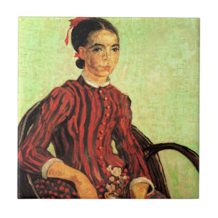 La Mousme, Sitting by Vincent van Gogh Ceramic Tile