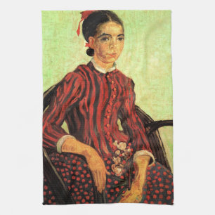 La Mousme, Sitting by Vincent van Gogh Tea Towel