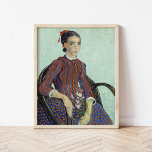 La Mousmé | Vincent van Gogh Poster<br><div class="desc">La Mousmé (1888) | Original artwork by Dutch post-impressionist artist Vincent van Gogh (1853-1890). The painting depicts a young woman sitting in a cane chair, holding a branch of oleander. It was painted by Van Gogh in 1888 while he was living in Arles, France. Use the design tools to add...</div>