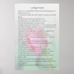 La Mujer Fuerte -- Proverbios 31:10-31 Cartel Poster