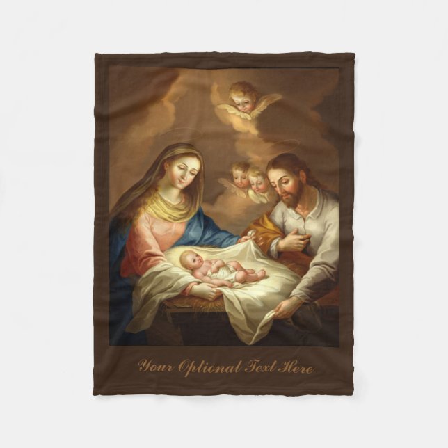 "La Natividad" custom fleece blanket (Front)