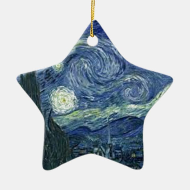 La Nuit Etoilée de Van Gogh (The Starry Night) Ceramic Ornament (Front)