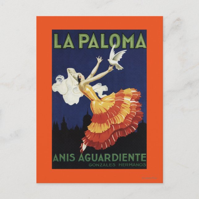 La Paloma - Anis Aguardiente Promotional Postcard (Front)
