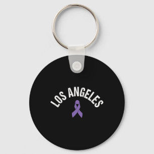 LA Pancreatic Cancer LA Los Angeles Awareness Purp Key Ring