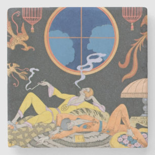 La Paresse, 1924 (pochoir print) Stone Coaster
