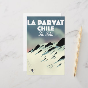 La Parvat Chile retro ski art. Stationery