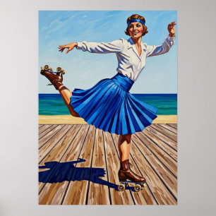 LA PATINEUSE À ROULETTES (The Roller Skater) Poster